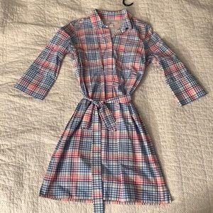 Vineyard vines fishing seersucker shirt dress